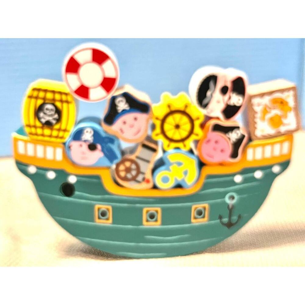Blockbeards wood balance boat playset pirates